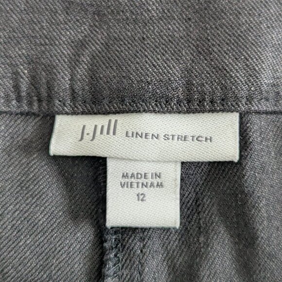 J Jill Pants Women's Size 12 back Linen Stretch Cropped Trousers #218711 Classic - Picture 4 of 12